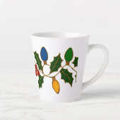 Tasse Latte Cloisonne Art Christmas Lights and Holly (Droite)