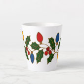 Tasse Latte Cloisonne Art Christmas Lights and Holly (Devant)