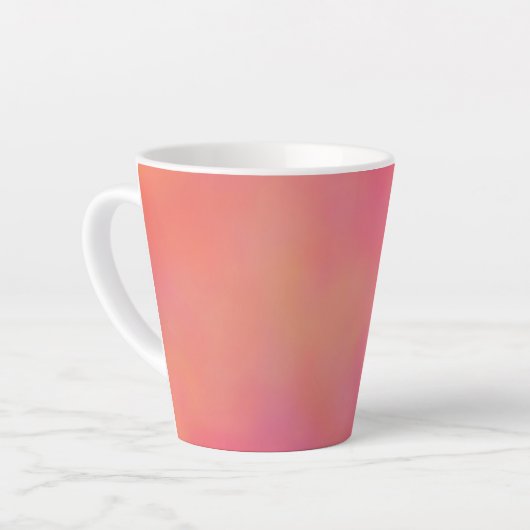 Tasse Latte Cloud à marbre rose et orange abstrait (Angle gauche)
