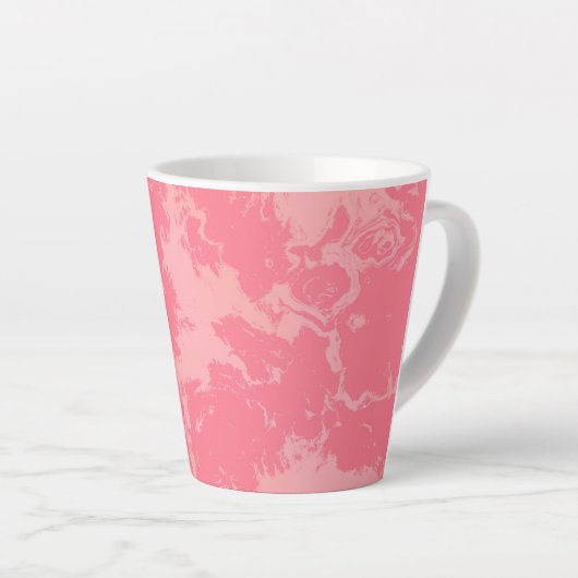 Tasse Latte Cloud marbré rose abstrait (Angle droit)