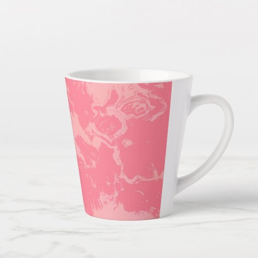 Tasse Latte Cloud marbré rose abstrait (Droite)