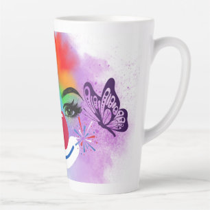 Tasse Latte Clown et maquillage