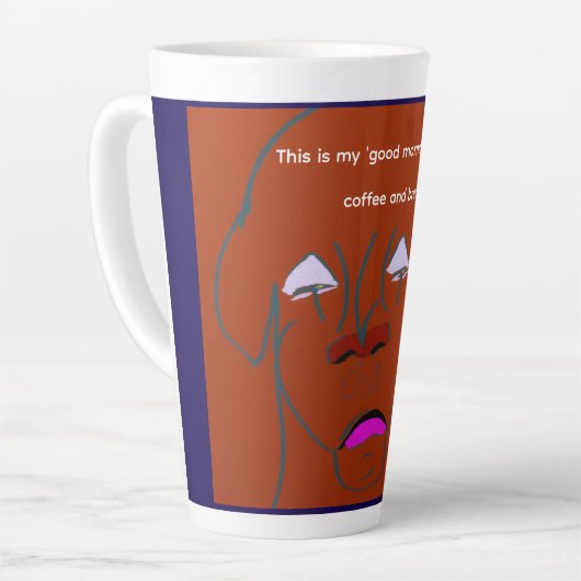 Tasse Latte Clown-Faced Dog Cartoon Sketch (Angle gauche)