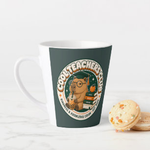 Tasse Latte Club des Enseignants Cool Rétro Capybara Mignon Pe