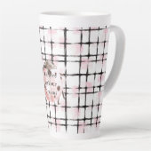 Tasse Latte Coccinelle rayée rose et noir (Angle droit)
