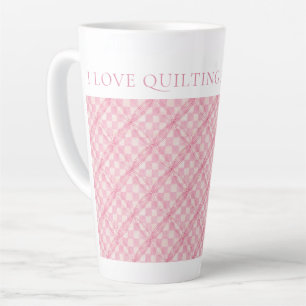 Tasse Latte COCHER EN ROSE TÊTE EN COURSE Tard en latte + Text
