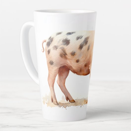 Tasse Latte Cochon rose (Angle gauche)
