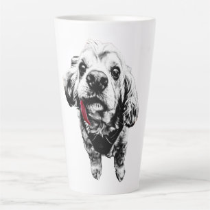 Tasse Latte Cocker Spaniel – Langue Rouge, Vrai Cran
