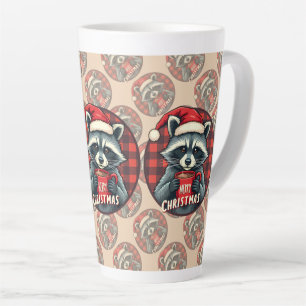 Tasse Latte Cocoa Cheer de Raton Laveur de Noël