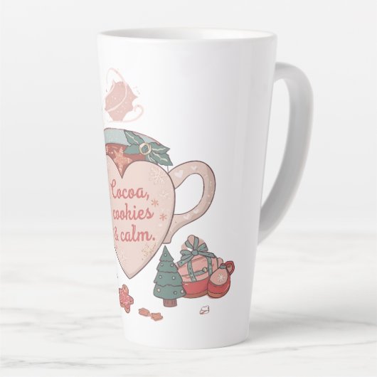 Tasse Latte Cocoa, Cookies & Calm – Pastel Christmas CoT-Shirt (Angle droit)