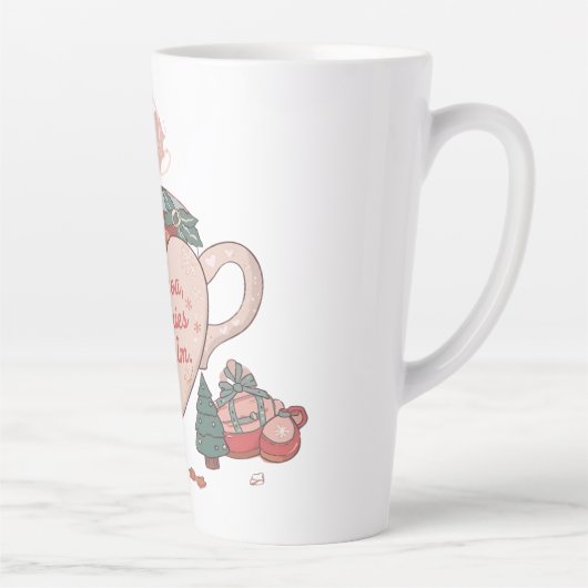 Tasse Latte Cocoa, Cookies & Calm – Pastel Christmas CoT-Shirt (Droite)