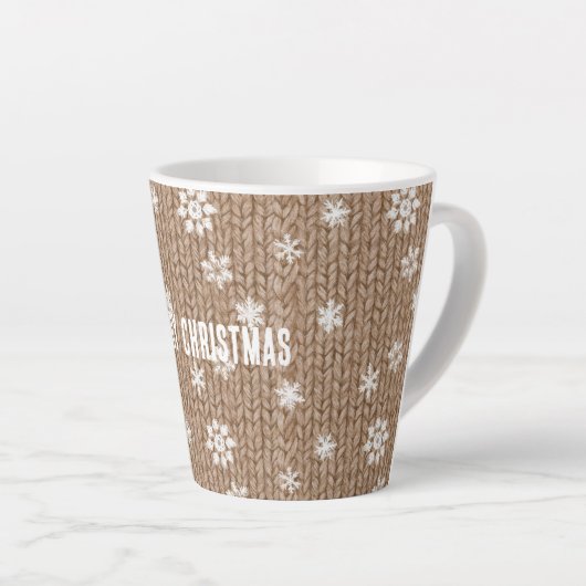 Tasse Latte Cocoa Cream Snowflakes Christmas (Angle droit)