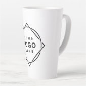 Tasse Latte Code QR noir élégant et élégant (Angle droit)