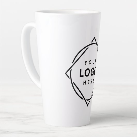 Tasse Latte Code QR noir élégant et élégant (Angle gauche)