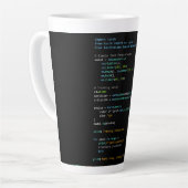 Tasse Latte Coding Humor - Developer Logic and Tech Life (Angle gauche)