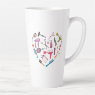 Tasse Latte Coeur de coiffeur Outil coiffeur
