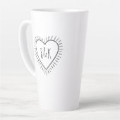 Tasse Latte Coeur de la journée Monogramme Valentines (Angle gauche)
