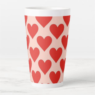Tasse Latte Cœur de la Saint-Valentin traditionnel rouge