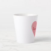 Tasse Latte Coeur de pois rose et blanc mignon (Devant)