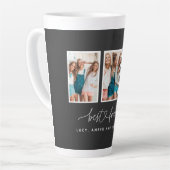 Tasse Latte Coeur de script mignon moderne multi photo meilleu (Angle gauche)