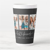 Tasse Latte Coeur de script mignon moderne multi photo meilleu (Devant)