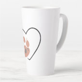 Tasse Latte Coeur Empreinte de patte - Conception adorable (Angle droit)