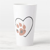 Tasse Latte Coeur Empreinte de patte - Conception adorable (Devant)