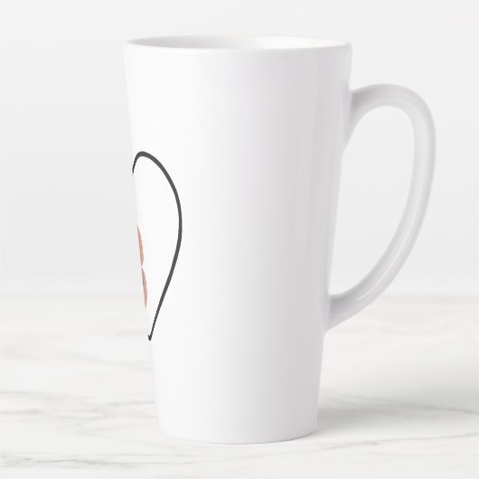 Tasse Latte Coeur Empreinte de patte - Conception adorable (Droite)