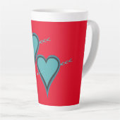 Tasse Latte Coeur et flèche turquoise (Angle droit)