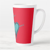 Tasse Latte Coeur et flèche turquoise (Droite)