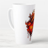 Tasse Latte Coeur flamboyant. (Angle gauche)