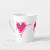 Tasse Latte Cœur & Flèche-Raspberry (Angle gauche)