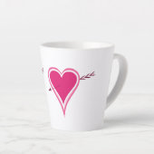 Tasse Latte Cœur & Flèche-Raspberry (Angle droit)