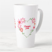 Tasse Latte Coeur floral mignon Saint Valentin (Angle droit)