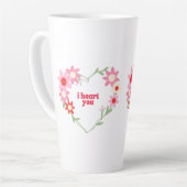 Tasse Latte Coeur floral mignon Saint Valentin (Angle gauche)
