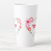 Tasse Latte Coeur floral mignon Saint Valentin (Devant)