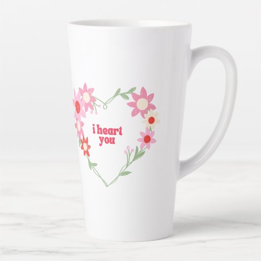 Tasse Latte Coeur floral mignon Saint Valentin (Droite)