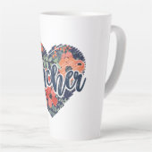Tasse Latte Coeur floral pour enseignant (Angle droit)