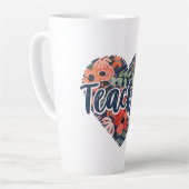 Tasse Latte Coeur floral pour enseignant (Angle gauche)