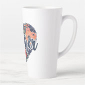Tasse Latte Coeur floral pour enseignant (Droite)