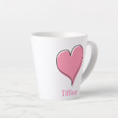 Tasse Latte Coeur rose mignon (Angle droit)