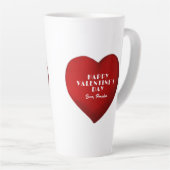 Tasse Latte Cœur rouge romantique avec nom Saint-Valentin  (Angle droit)