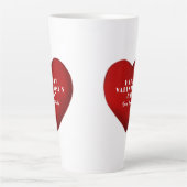Tasse Latte Cœur rouge romantique avec nom Saint-Valentin  (Devant)