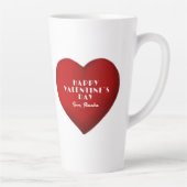 Tasse Latte Coeur rouge romantique avec nom Saint Valentin`s D (Droite)