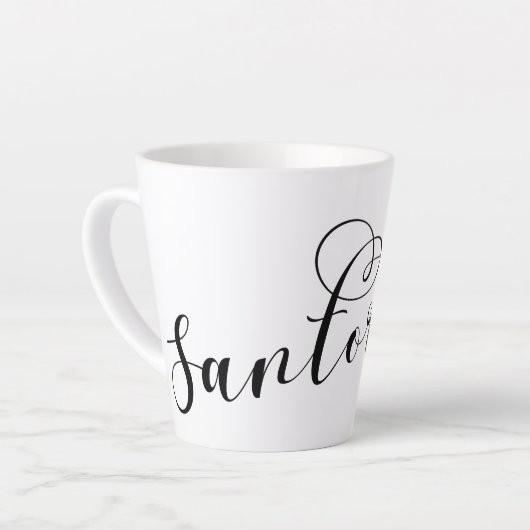 Tasse Latte Coeur Santorin En Drapeau, Grèce, Thira (Angle gauche)