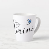 Tasse Latte Coeur Santorin En Drapeau, Grèce, Thira (Angle droit)