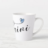 Tasse Latte Coeur Santorin En Drapeau, Grèce, Thira (Droite)