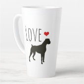 Tasse Latte Coeur Valentin| Chiens de boxe d'amour (Angle gauche)