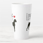 Tasse Latte Coeur Valentin| Chiens de boxe d'amour (Devant)
