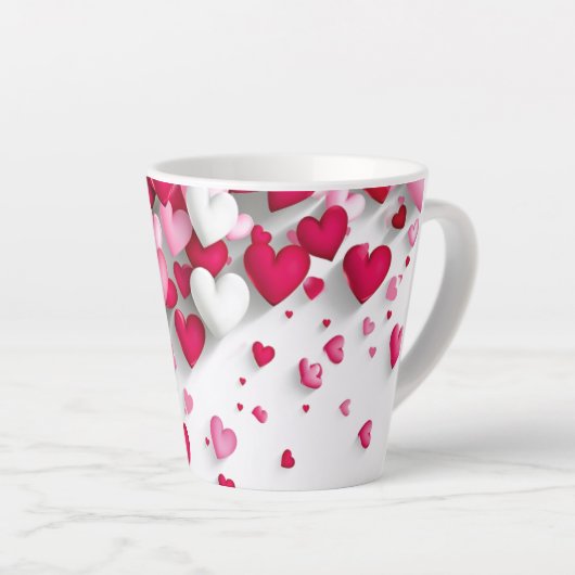Tasse Latte Coeurs (Angle droit)